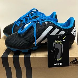 adidas Toddler 11 Black and Blue Soccer Cleats